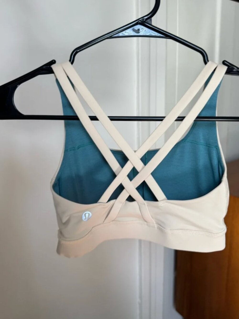 Lululemon energy sports bra in cream Size 0 - Picture 2 of 2